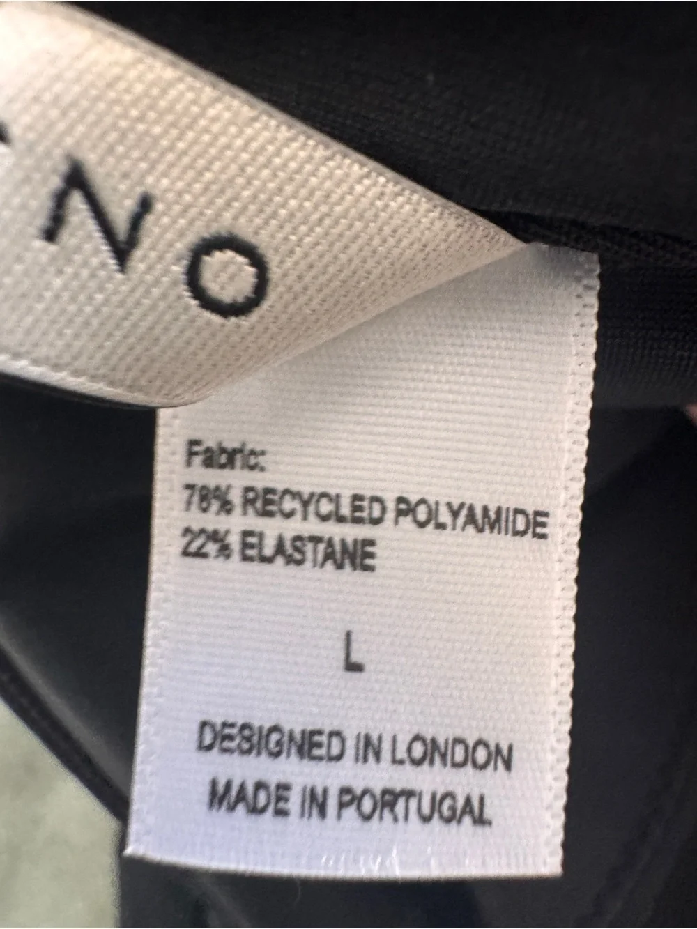 NWT Portofino Bikini Top Black Recycled Elastane Size Large